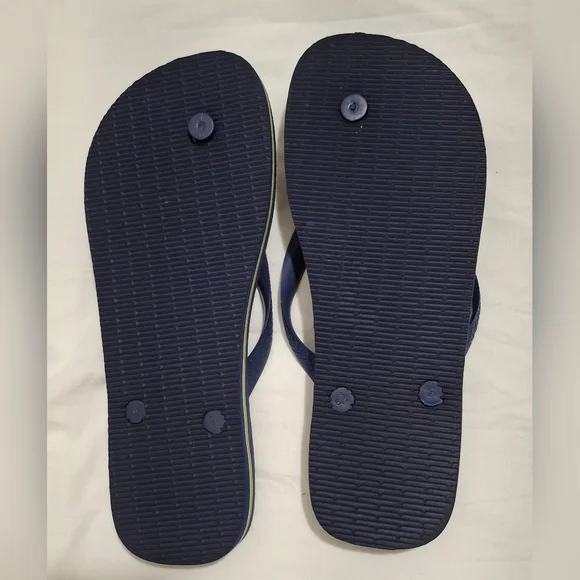 Havaianas Women's Brazil Logo Navy Flip Flops Size 9.5 To 10 41-42 - Picture 7 of 8